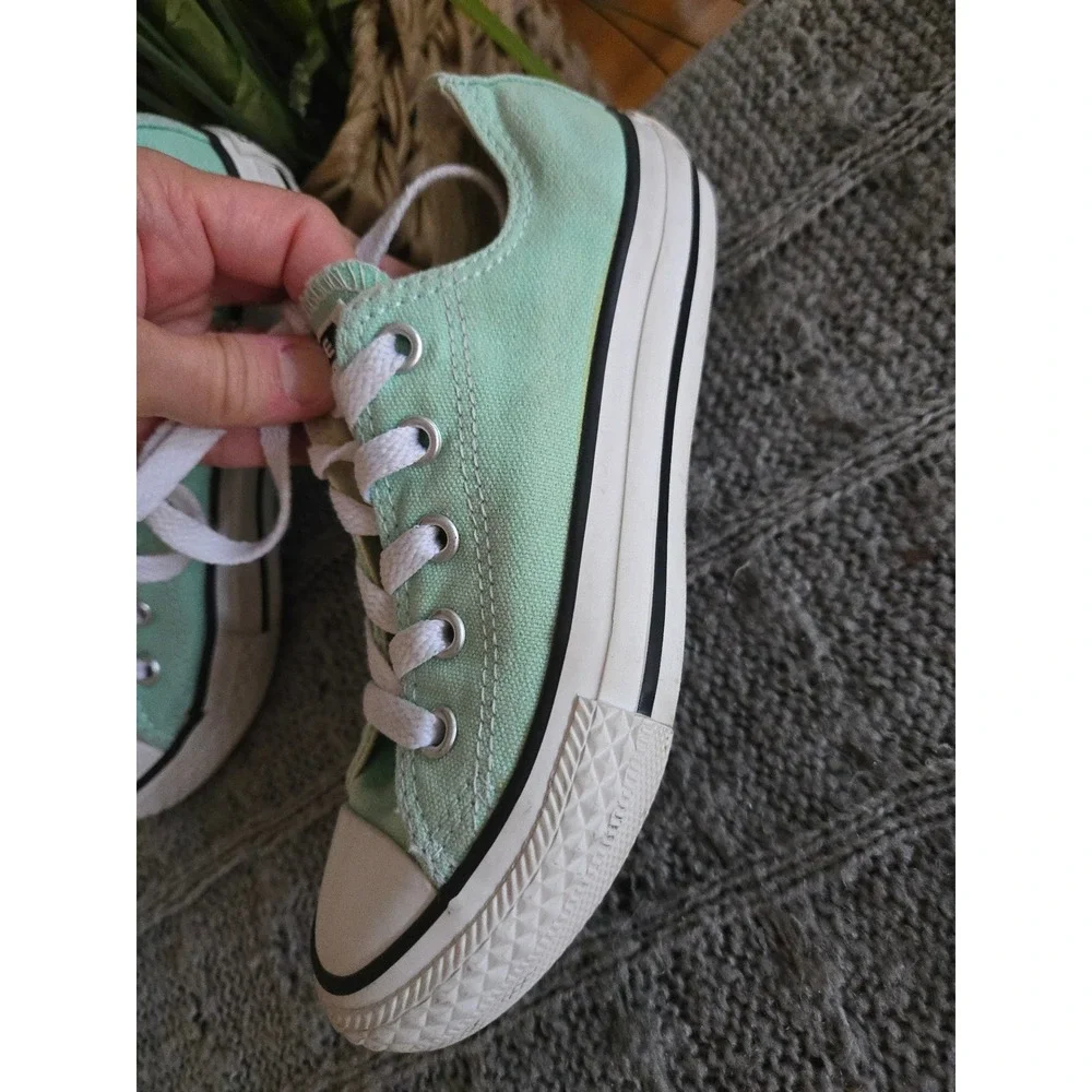 CONVERSE Chuck Taylor All Star Low Top Mint Green Kids Sneakers SIZE 12